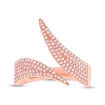 0.42ct 14k Rose Gold Diamond Pave Lady's Ring