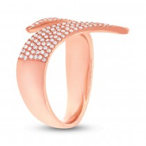0.42ct 14k Rose Gold Diamond Pave Lady's Ring