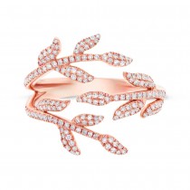 0.44ct 14k Rose Gold Diamond Leaf Ring