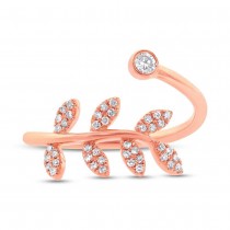 0.20ct 14k Rose Gold Diamond Leaf Lady's Ring