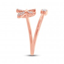 0.20ct 14k Rose Gold Diamond Leaf Lady's Ring