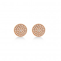 Diamond Pave Circle Stud Earrings 14k Rose Gold (0.17ct)