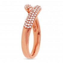 0.43ct 14k Rose Gold Diamond Pave Lady's Ring