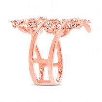 0.34ct 14k Rose Gold Diamond Leaf Ring