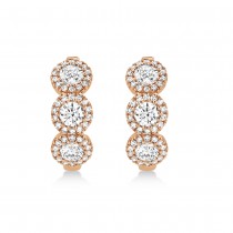 Diamond Halo Style Huggie Earrings 14k Rose Gold (1.10ct)