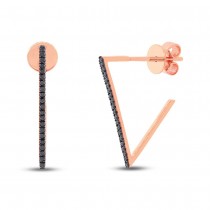 0.12ct 14k Rose Gold Black Diamond Earrings