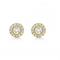 Diamond Halo Style Stud Earrings in 14k Yellow Gold (0.24ct)