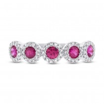 0.20ct Diamond & 0.66ct Ruby 14k White Gold Ring