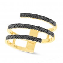 0.30ct 14k Yellow Gold Black Diamond Lady's Ring