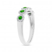 0.16ct Diamond & 0.30ct Green Garnet 14k White Gold Lady's Ring