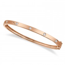 Diamond Five Stone Bangle Bracelet 14K Rose Gold (0.38ct)