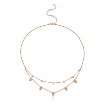 Diamond Layered Solitare Necklace 14k Rose Gold (0.50ct)