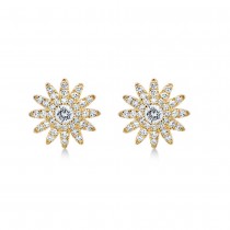 Diamond Starburst Stud Earrings 14k Yellow Gold (0.24ct)