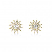 Diamond Starburst Stud Earrings 14k Yellow Gold (0.24ct)