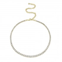 Graduated Diamond Tennis Necklace 14k Yellow Gold (4.39ct)