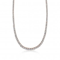 Graduated Diamond Tennis Necklace 14k Rose Gold (4.39ct)