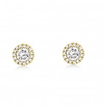 Diamond Halo Style Stud Earrings in 14k Yellow Gold (0.48ct)