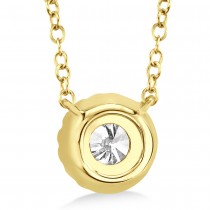 Diamond Halo Pendant Necklace 14k Yellow Gold (0.25ct)