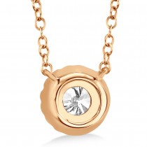 Diamond Halo Pendant Necklace 14k Rose Gold (0.25ct)