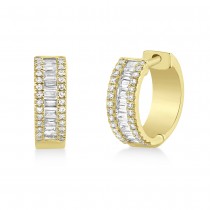 Diamond Baguette Huggie Earrings 14k Yellow Gold (0.49ct)