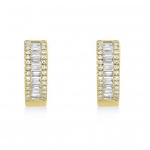 Diamond Baguette Huggie Earrings 14k Yellow Gold (0.49ct)