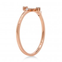 Diamond Accented Horizontal Cross Ring 14k Rose Gold (0.09ct)