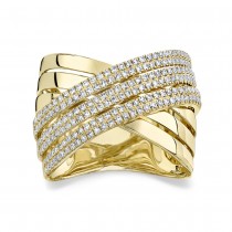 Diamond Accented Bridge Ring 14k Yellow Gold (0.54ct)