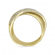 Diamond Accented Bridge Ring 14k Yellow Gold (0.54ct)