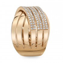 Diamond Accented Bridge Ring 14k Rose Gold (0.54ct)