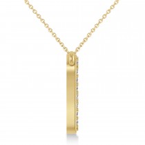 Diamond Tooth Outline Pendant Necklace 14k Yellow Gold (0.26ct)