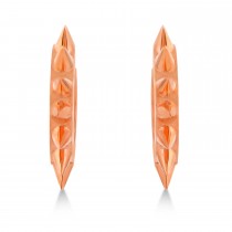 Spike Design Huggie Earrings 14k Rose Gold