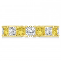 Princess Yellow & White Diamond Wedding Band 14k Yellow Gold (6.63ct)