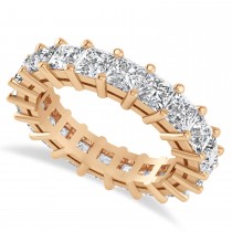 Princess Cut Diamond Eternity Wedding Band 14k Rose Gold (5.20ct)