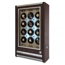 Rapport London Paramount Macassar Wood 12 Watch Winder w/ Glass Door