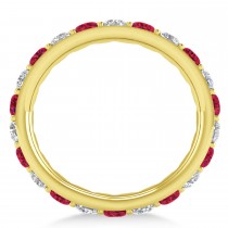 Diamond & Ruby Eternity Wedding Band 14k Yellow Gold (2.00ct)