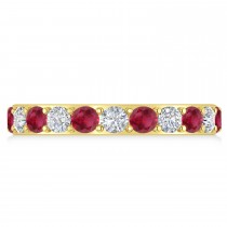 Diamond & Ruby Eternity Wedding Band 14k Yellow Gold (2.00ct)