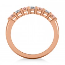Oval Diamond & Morganite Seven Stone Ring 14k Rose Gold (1.75ct)
