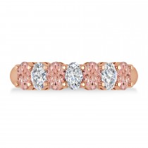 Oval Diamond & Morganite Seven Stone Ring 14k Rose Gold (1.75ct)