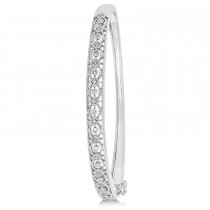 Vintage Style Diamond Bangle Bracelet 14k White Gold (0.25ct)