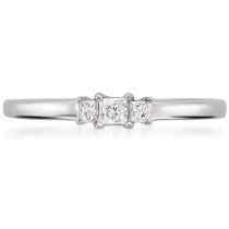 Princess Diamond 3 Stone Engagement Ring in 14k White Gold (0.20ct)