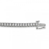 Diamond Princess Cut Tennis Bracelet in 14k White Gold (3.25ct)