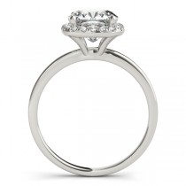 Cushion Solitaire Diamond Halo Engagement Ring Platinum (1.00ct)