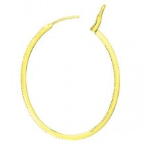 Inside-Outside Pave Oval Diamond Hoop Earrings 14k Yellow Gold (0.50ct)