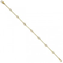 Diamond Ankle Bracelet Bezel Set 14K Yellow Gold (0.25ct)