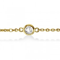 Diamond Ankle Bracelet Bezel Set 14K Yellow Gold (0.25ct)
