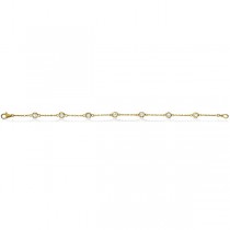 Diamond Ankle Bracelet Bezel Set 14K Yellow Gold (0.25ct)