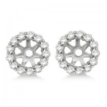 Round Diamond Earring Jackets for 5mm Studs 14K White Gold (0.50ct)