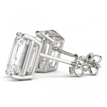 0.50ct Emerald-Cut Diamond Stud Earrings Platinum (G-H, VS2-SI1)