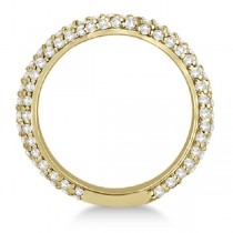 Eternity Pave Set Trio Diamond Wedding Band 14k Yellow Gold (0.75ct)