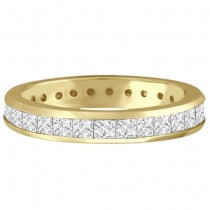 Channel-Set Princess Cut Diamond Eternity Ring 14k Yellow Gold (1.56ct) Size 3.5